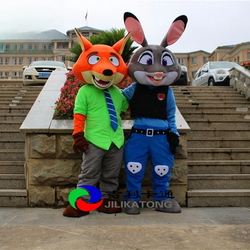 

Костюм-маскот Ника и Джуди из Зоотопии, плюшевый, для взрослых, для косплея, вечеринок и выступлений