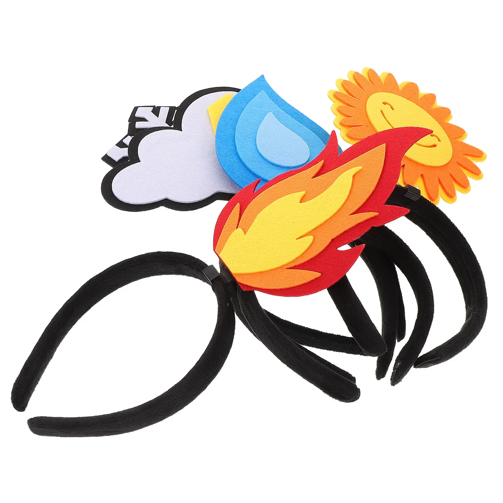 5-pecas-de-tiaras-de-feltro-divertidas-para-festas-com-designs-de-chamas-gotas-de-Agua-sol-e-nuvens-–-acessorios-de-cabelo-divertidos-e-faceis-de-usar-para-feriados