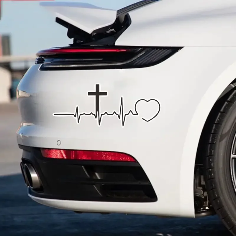 Christliches Kreuz Herzschlag Aufkleber Vinyl Aufkleber Auto Auto LKW Wand Laptop