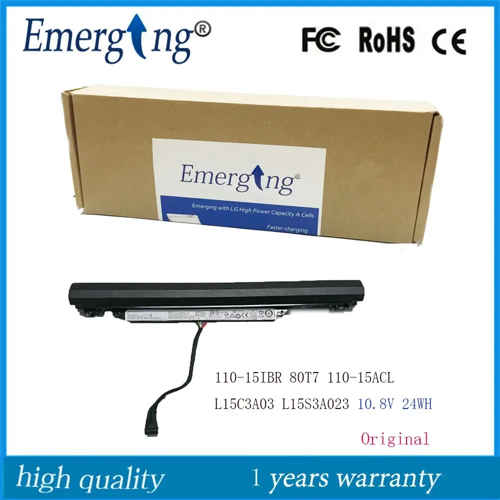 

10.8V 24Wh New Original Laptop Battery L15C3A03 for lenovo Ideapad 110-15 110-14 110-15 110-15IBR 110-15ACL L15S3A02 L15L3A03
