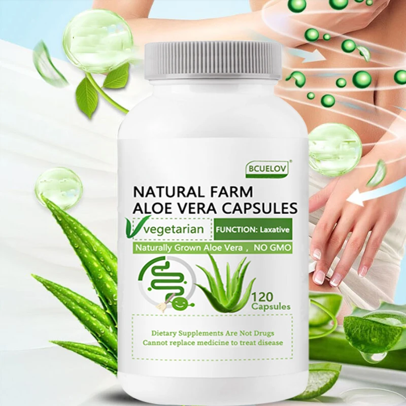 Natural Farm Aloe Vera Capsules - Relieve Body Constipation, Help Balance Stomach Acid, Support Gastrointestinal Comfort