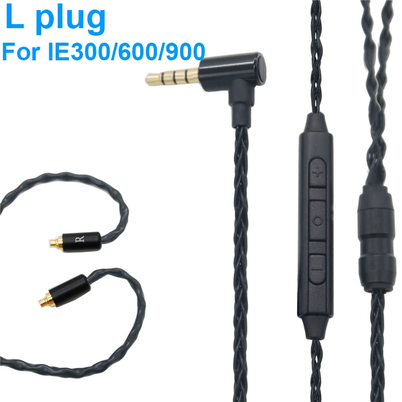 For Sennheiser IE900 IE600 IE300 Earphone Replacment Cable With Micphone 8 cores MMCX Earbud Cable 3.5MM Plug 6N OFC