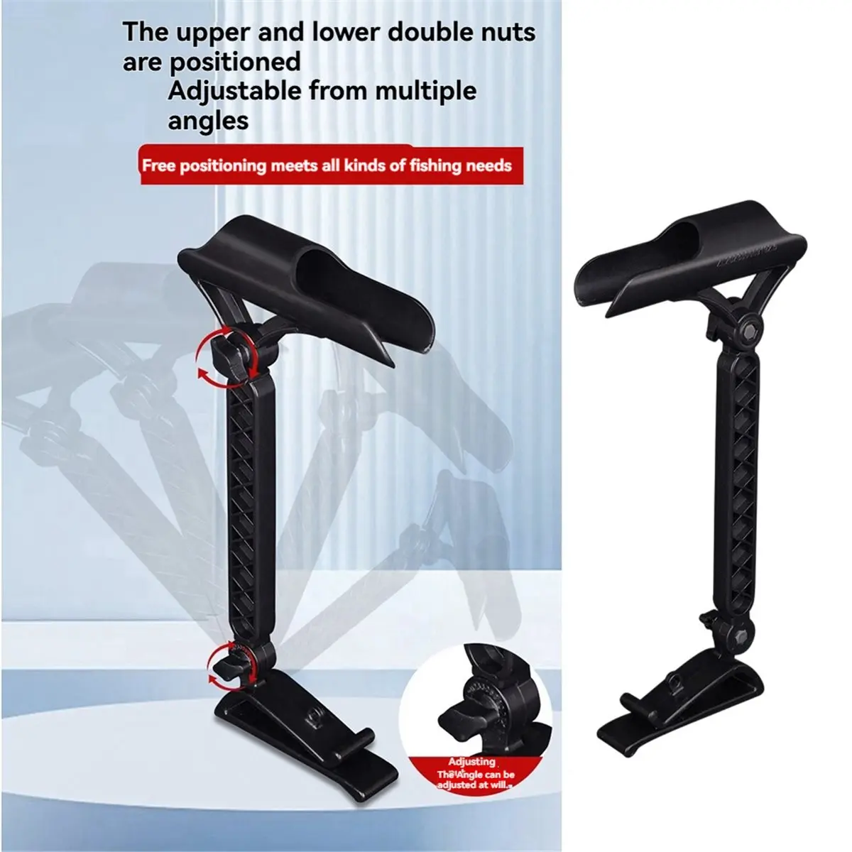 618 Mega Sale 2pcs Adjustable Bucket Rod Holder for Ice Fishing, Foldable Adjustable Angle, Outdoor Ice Fishing Accessories
