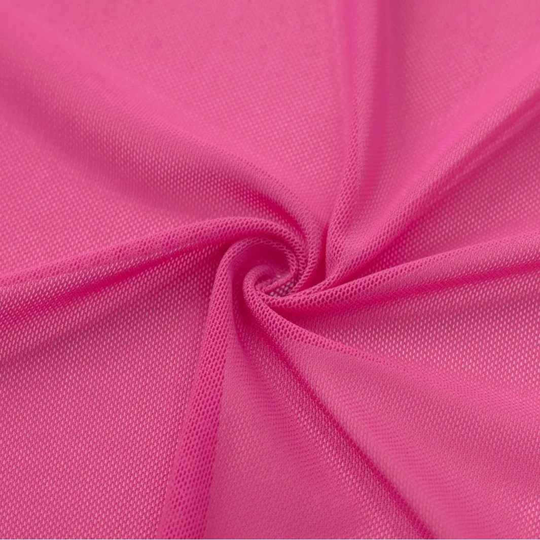 High-elastic Ultrafine Power mesh Net fabric Nude Flesh color 4 Way Stretch Spandex Mesh Underwear Stocking Yoga clothing fabric