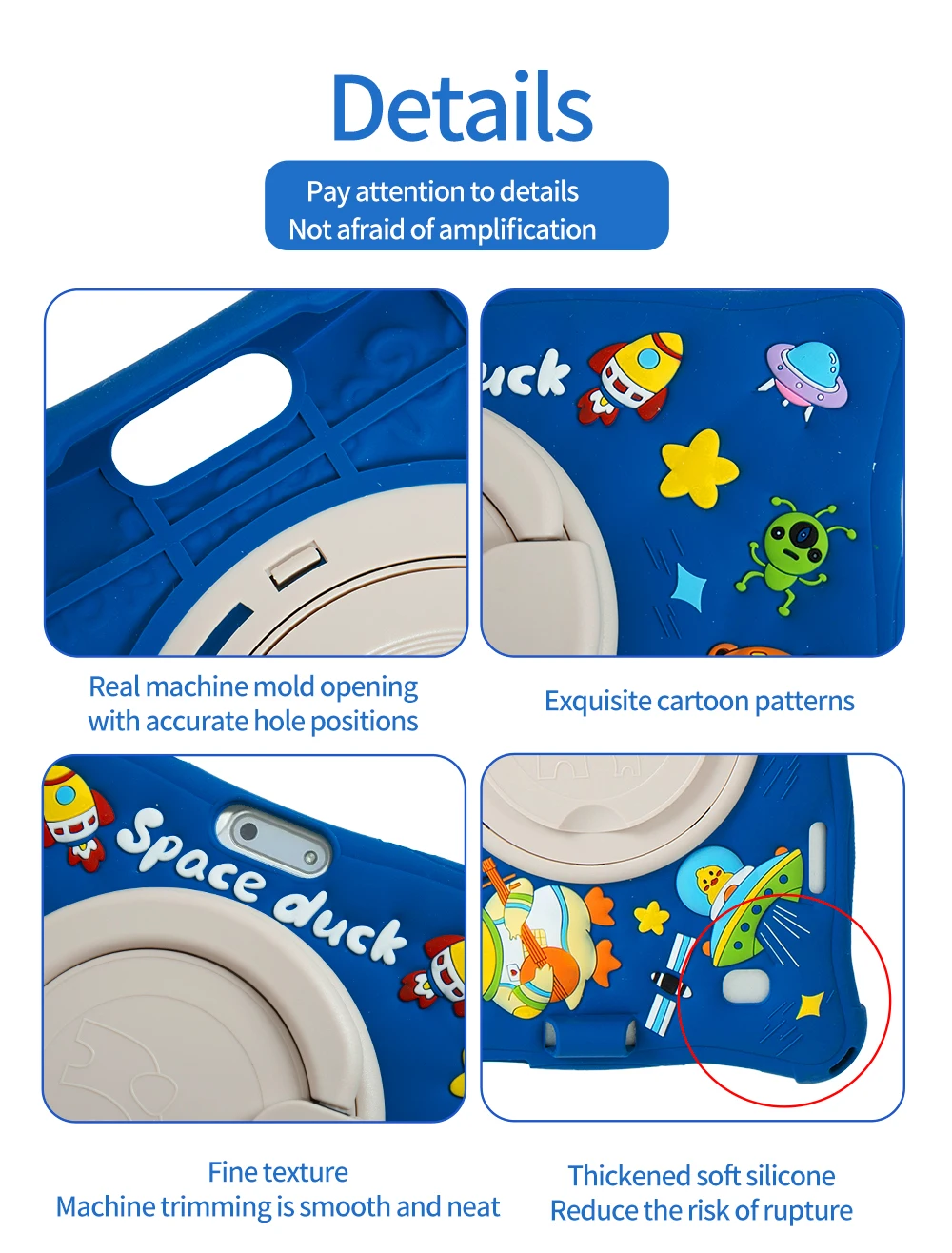 BDF Kids 10,1 Zoll Tablet Android 11 PC 4 GB Ram 64 GB Rom 3G SIM-Kartensteckplatz Eingebaute Kinderprogrammsoftware WiFi Bluetooth – Detail 11