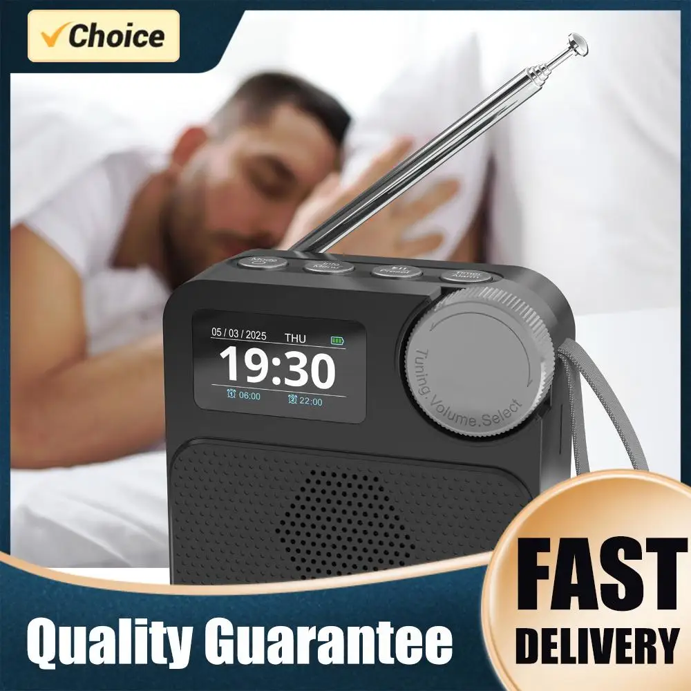 

Bluetooth-compatible Internet FM Radio Rechargeable Digital Radio Built-in Battery Portable FM Radio with 1.47inch Color Display