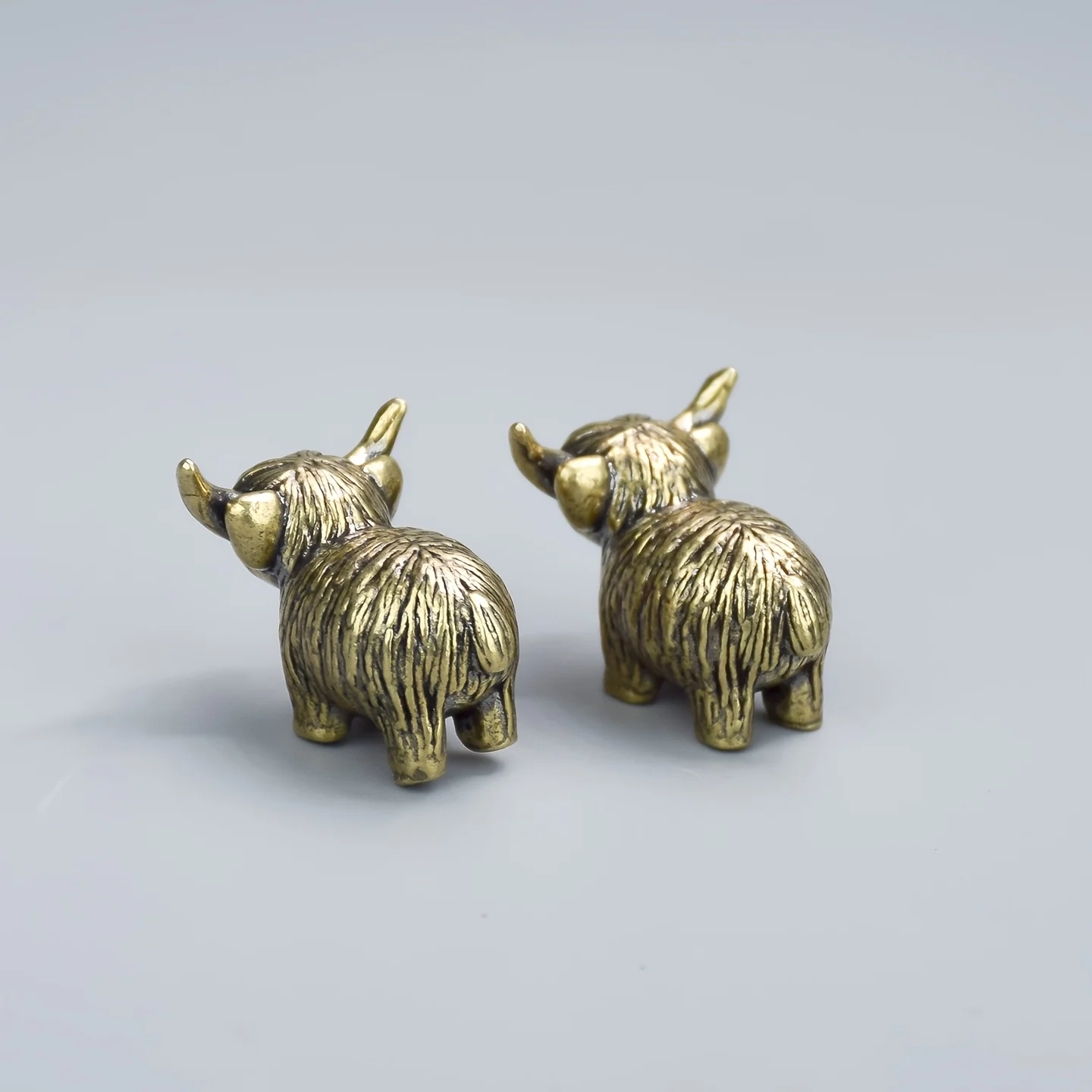 2pcs Brass vintage Calf Small Ornaments mini Decorative Ornaments Tea Table desktop Creative Crafts