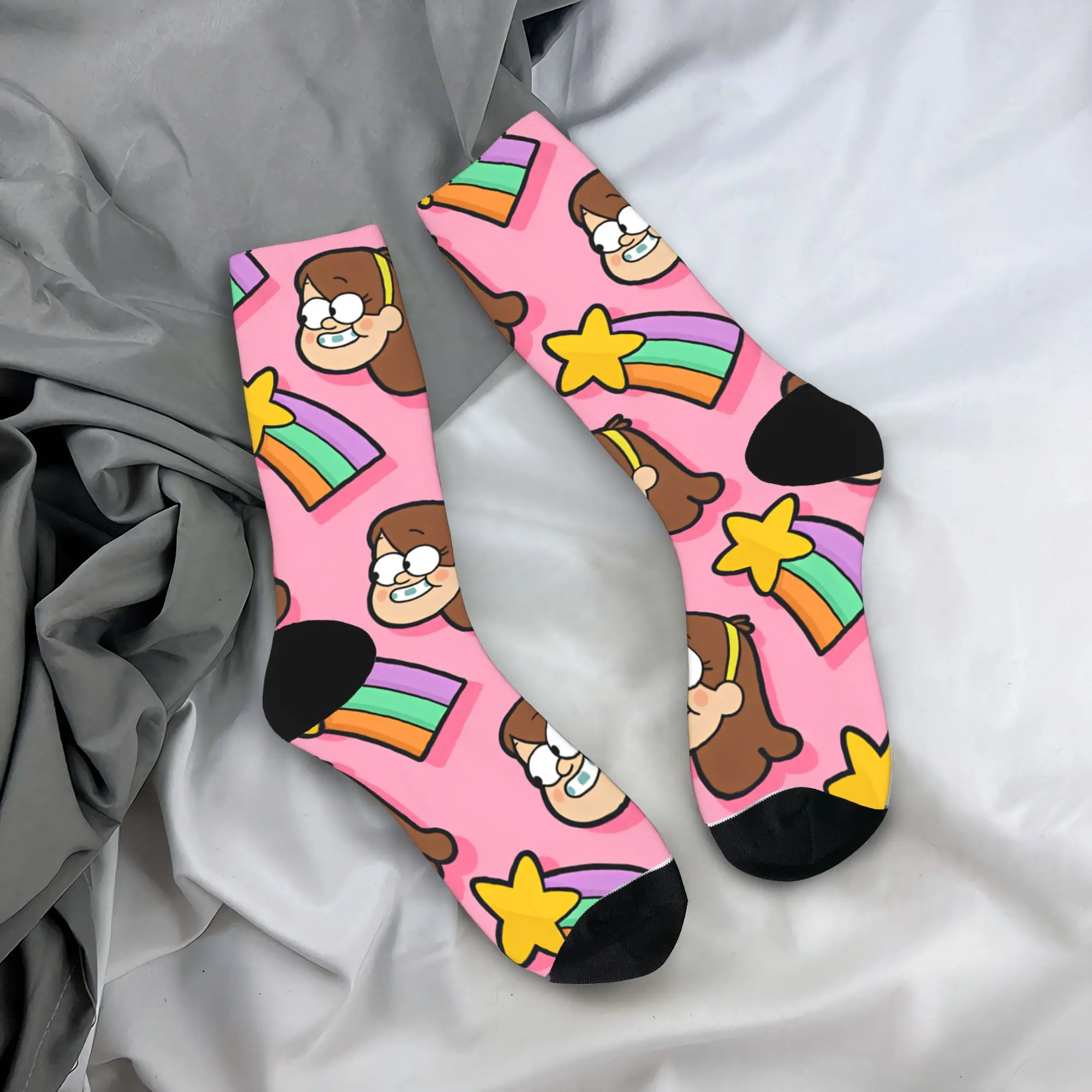 Mabel Socks G-Gravity Falls Kawaii Stockings Men Quality Climbing Socks Autumn Graphic Anti-Slip Socks