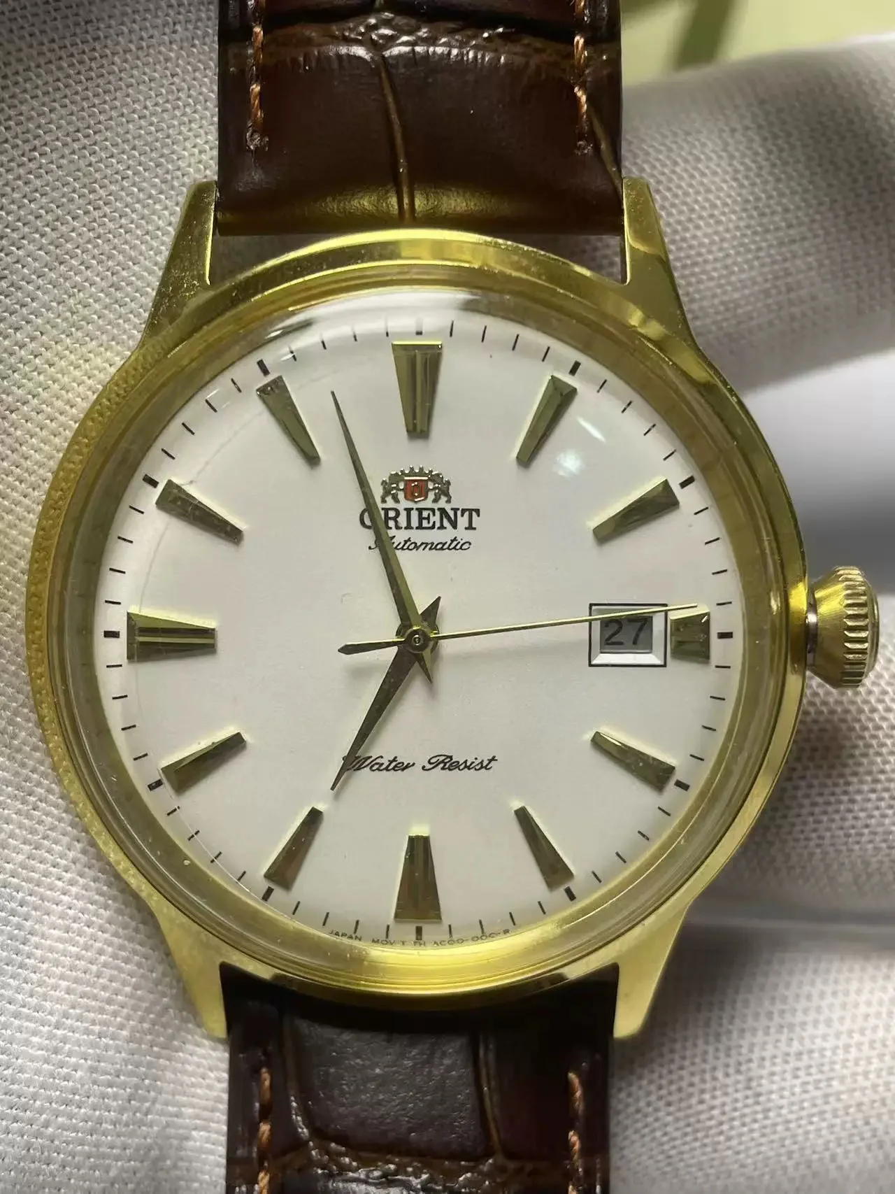 

Orient Vintage Automatic Men's Watch - Multi-Color Options, MOP/Matte Dial, Date Display, Leather/Steel Band, Water Resistant