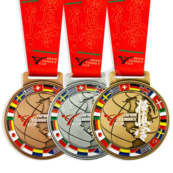 Sports Medals cheap Sports  Medallion high quality Custom metal enamel Medal with ribbons