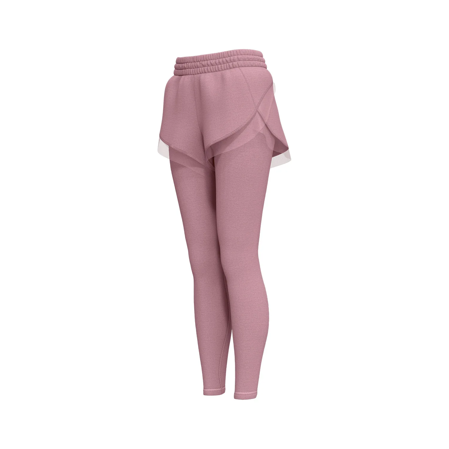 Women Fake Two-Piece Sports Leggings With Pockets, Nude Feel High Waist Butt Lifting Workout Fitness Yoga Pants