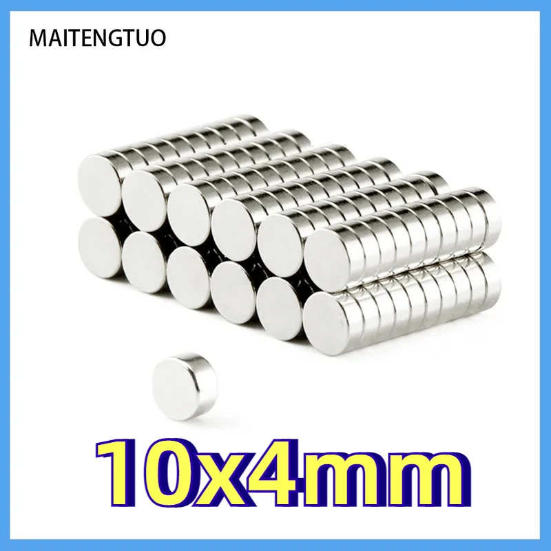 10~200PCS 10x4mm Round Magnet Super Powerful Magnet 10mm X 4mm Rare Earth Neodymium Strong Magnets 10*4mm Magnetic Sheet