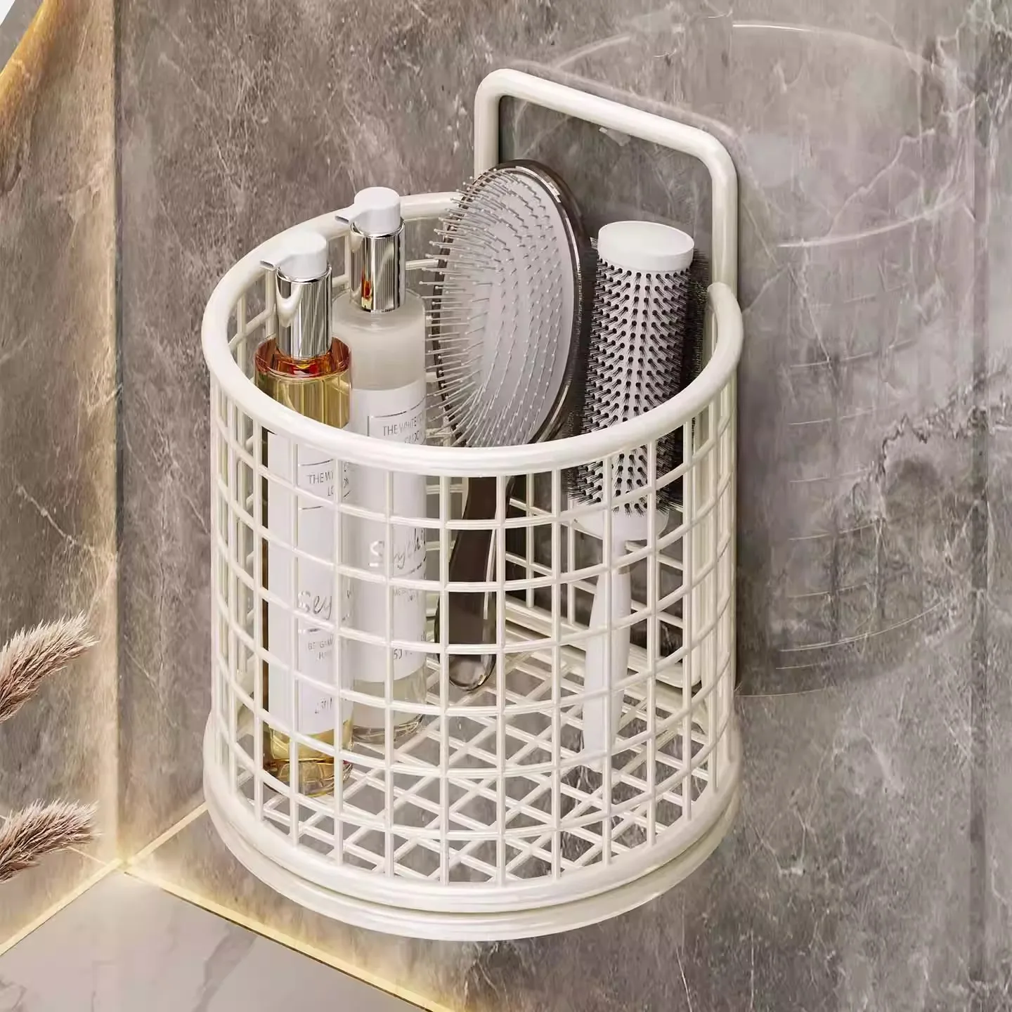 Bathroom comb storage rack, washbasin, multifunctional wall mounted toothbrush and toothpaste rack, bathroom wall storage
