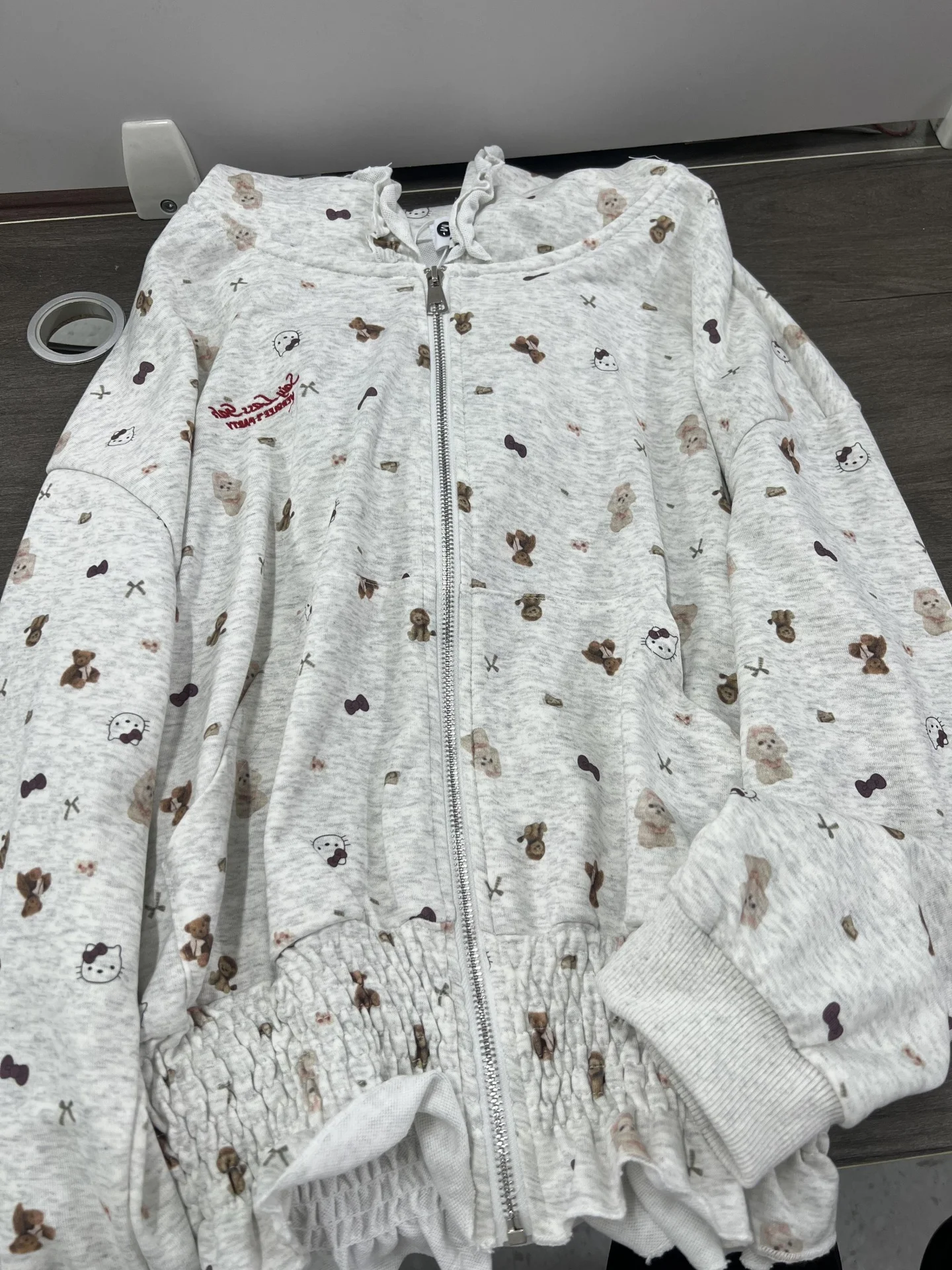 

Laid-back Cartoon Pattern Embroidered Hoodie Women's Autumn Winter Design Unique College Open Cardigan Trendy Long Sleeve Zip...