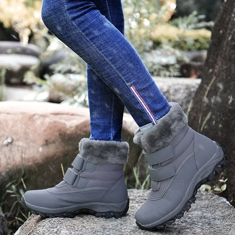 New Arrival Winter Shoes Women Snow Boots Thick Sole Warm Plush Flat Non-slip Waterproof Brand Ladies Ankle Boots DX219