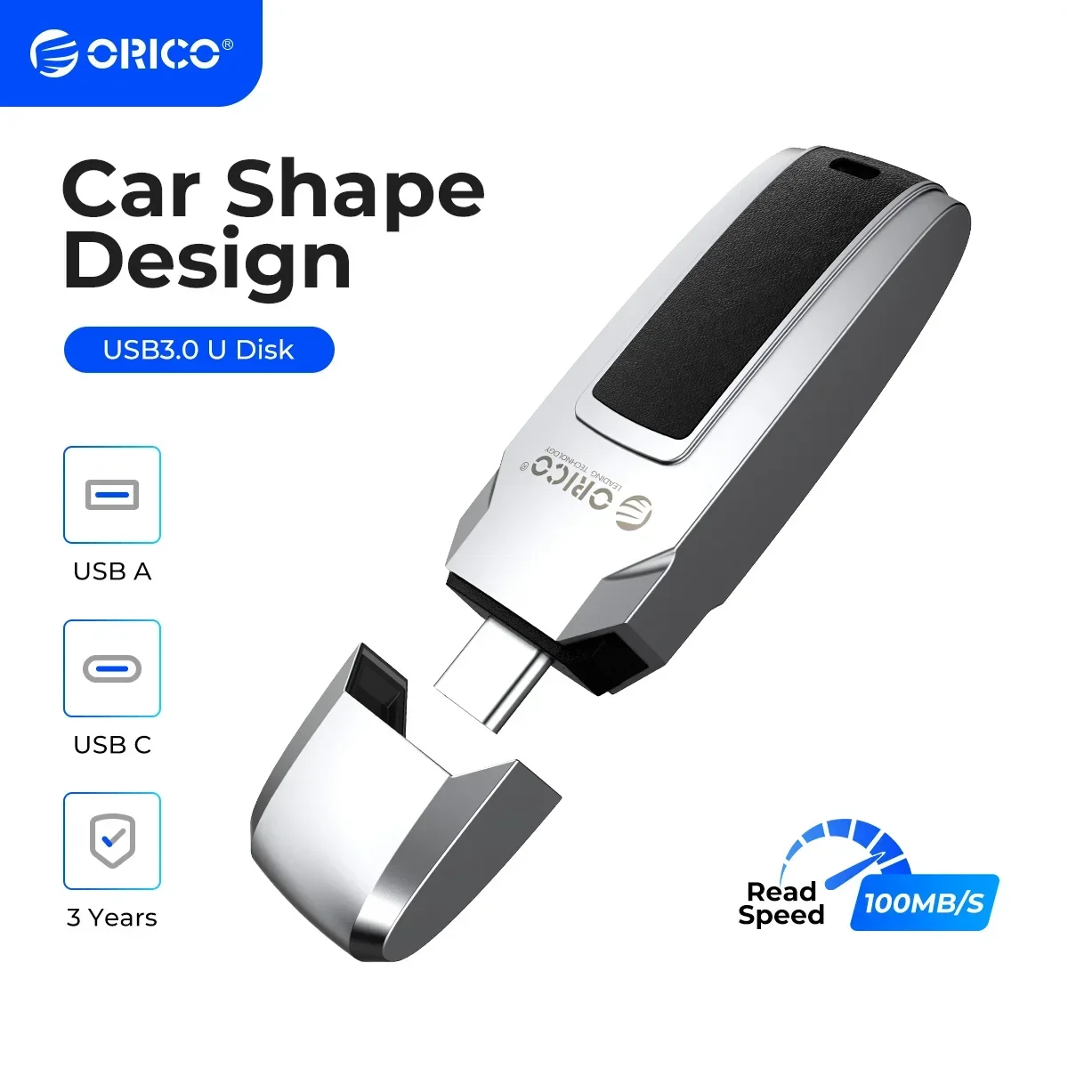 Unidad flash ORICO USB3.0 de alta velocidad 411 MB/S UFSD 1TB 512GB 256GB 128GB Pendrive para dispositivo tipo C/USB A diseño en forma de coche