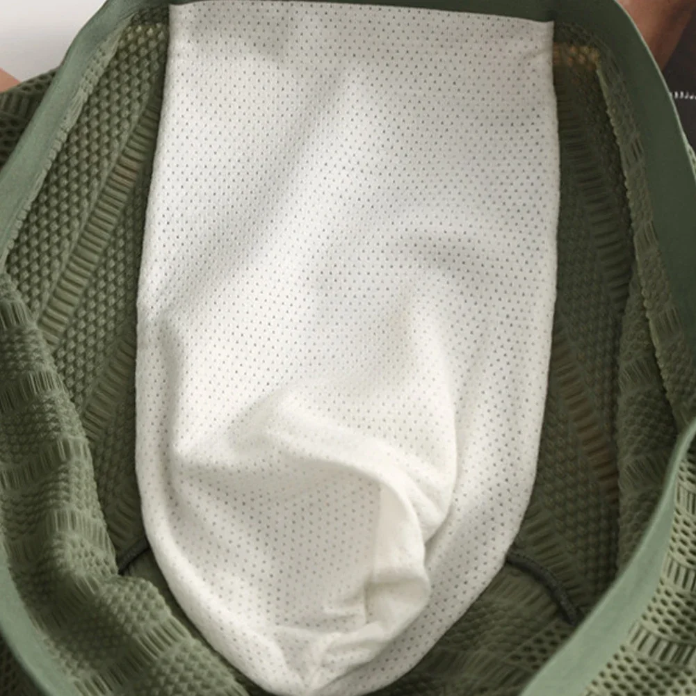 

Men Fashion Jacquard Underwear U Convex Pouch Boxers Shorts Mesh Breathable Boxer Trunks Pajamas Bottoms