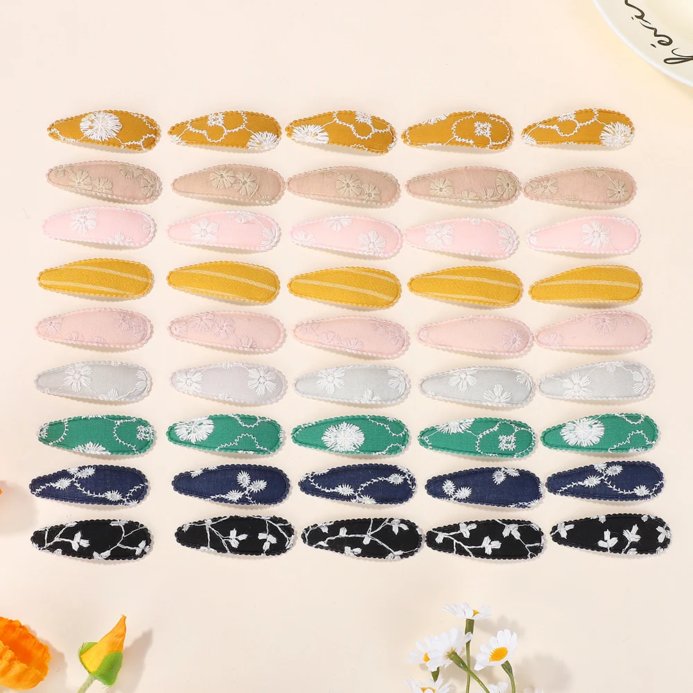 30 Teile/satz Stickerei Waterdrop Form Haar Clips Für Frauen Mädchen Snap Zufällige Haarnadeln Barrettes Headwear Kinder Haar Zubehör