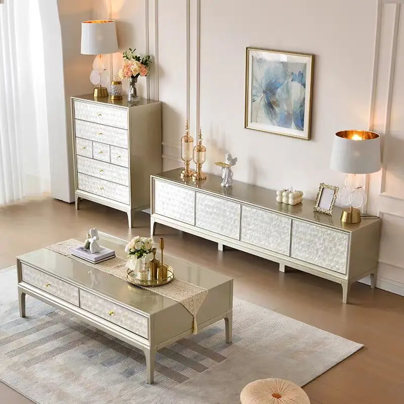

Customizable coffee table TV cabinet combination solid wood cabinet living room storage cabinet