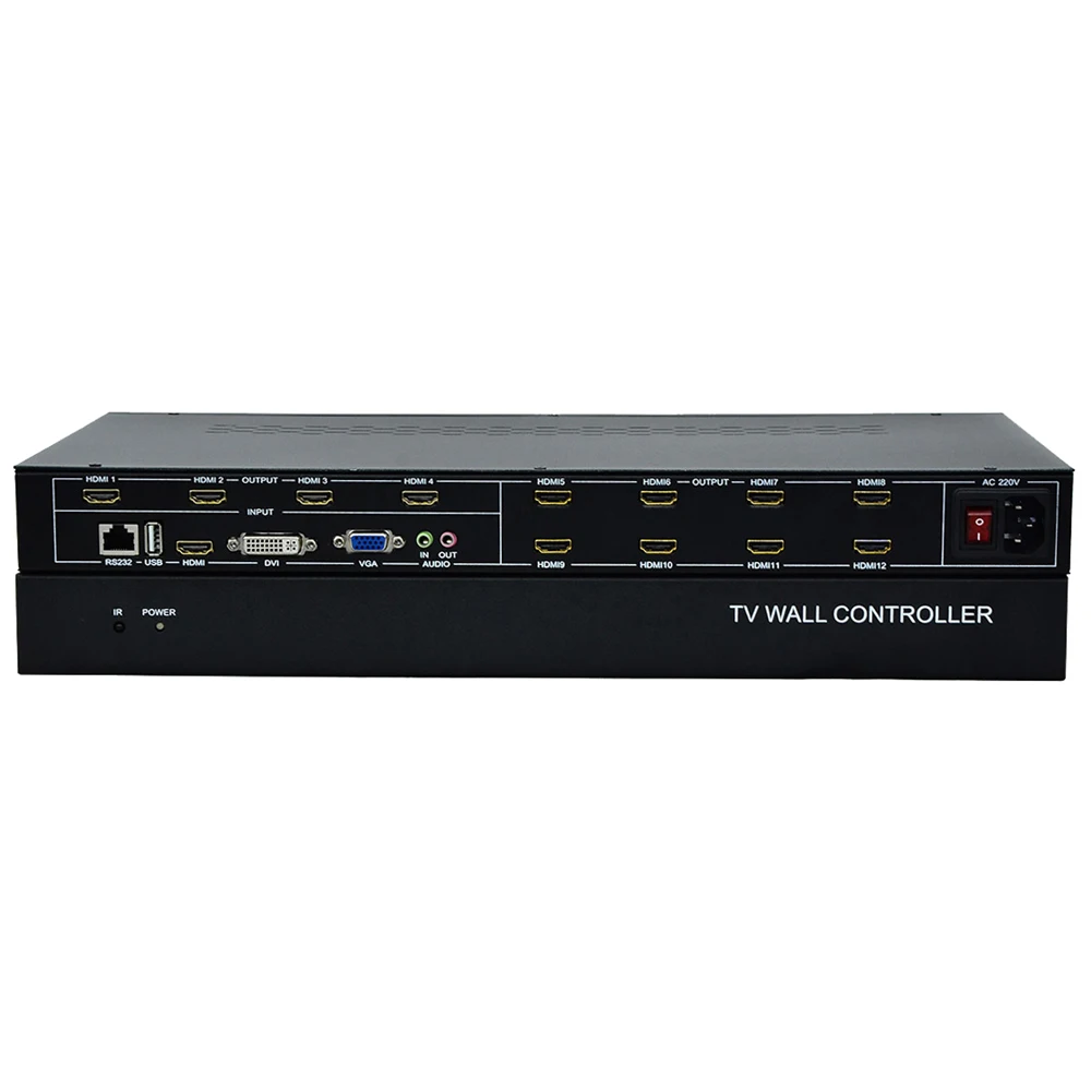 ISEEVY 12 Channel Video Wall Controller 3x4 4x2 2x6 6x2 2x5 5x2 TV Wall Processor with RS232 Control for 12 TV Splicing