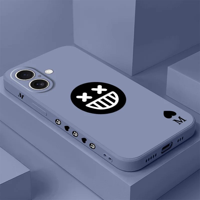 

Black Face Love Phone Case For iPhone 16 16e 15 14 13 12 11 X XR XS Plus Pro Max Mini Silicone Cover