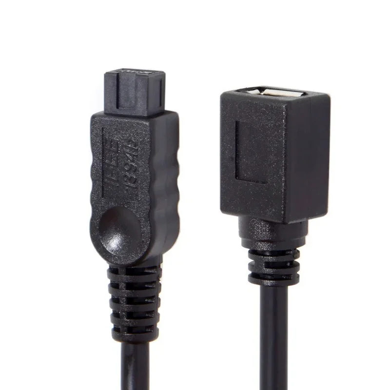 Black IEEE 1394 6Pin Female To 1394b 9Pin Female FireWire 400 To 800 Cable Adapter To Connect To A Computer Digital Camera