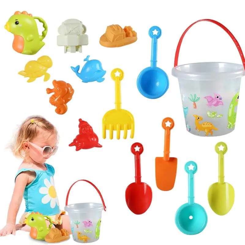 

Toddler Beach Toys 14pcs Toddler Beach Tools Set Beach Toys Set Kids Sandbox Toys Includes Beach Bucket Shovel Sand Molds