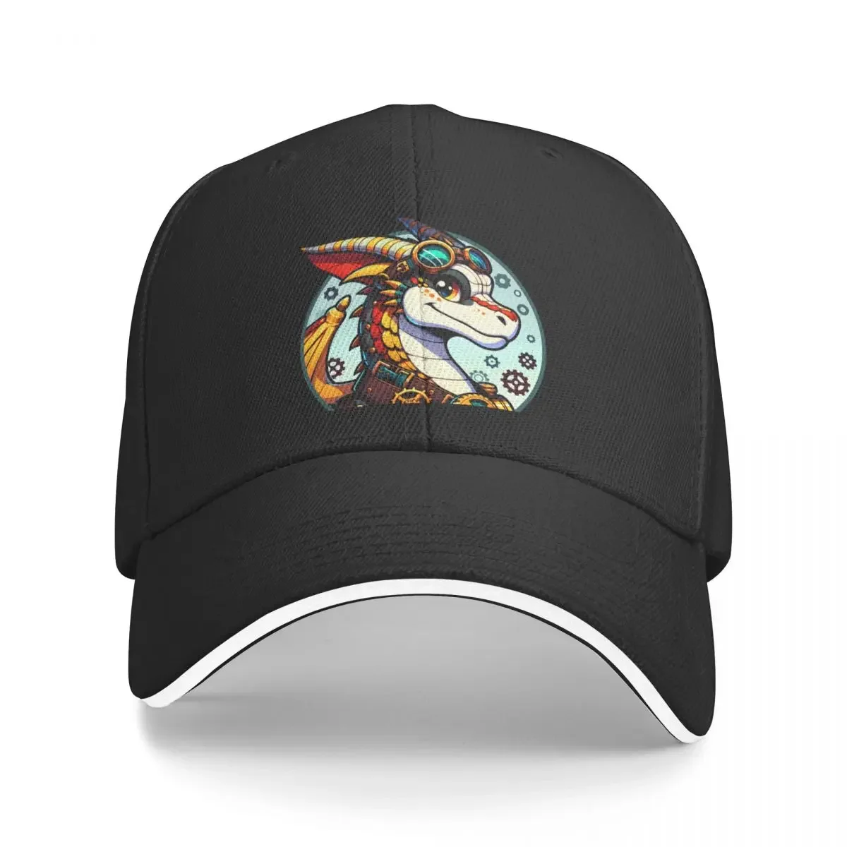 Steampunk Anthro Scalie Dragon Art Baseball Cap Rave Icon Hats Woman Men's