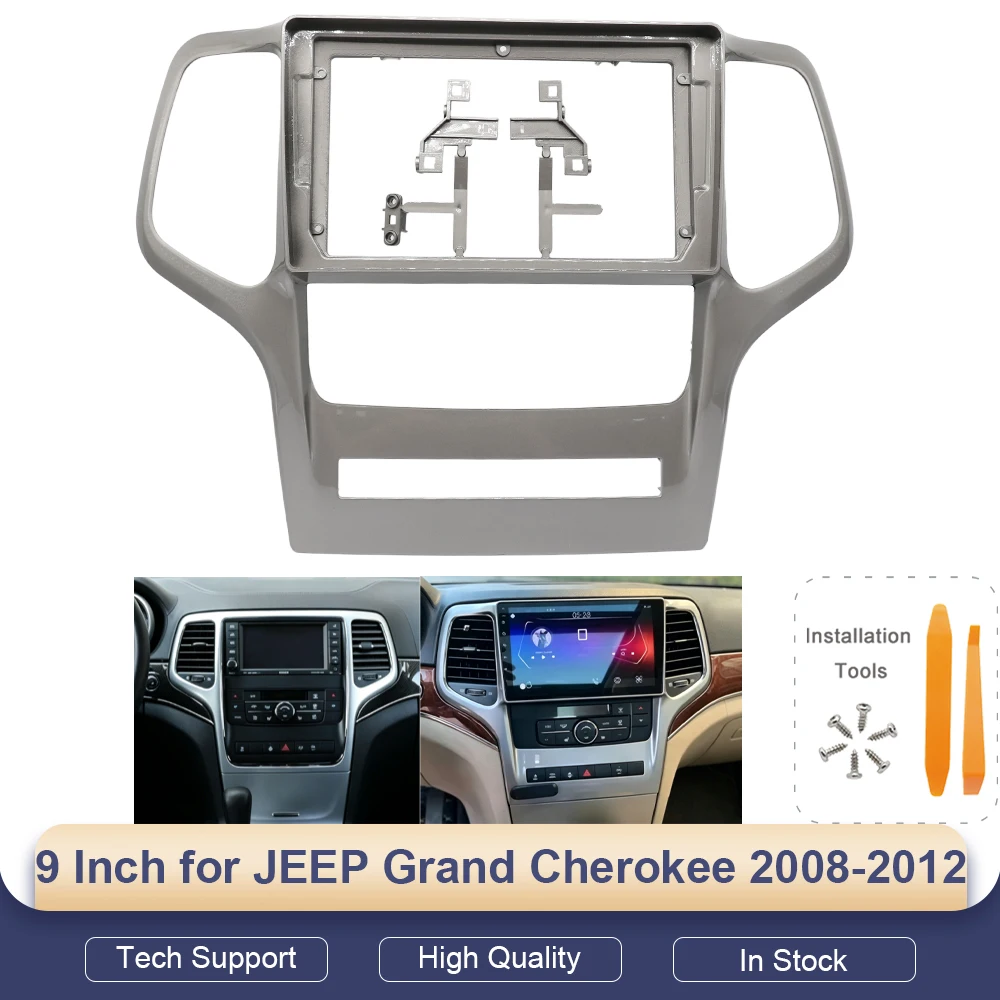 

9 Inch Fascia for JEEP Grand Cherokee 2008-2012 Car Radio Stereo 2 Din Head Unit GPS MP5 Android Player Dash Board Frame Install