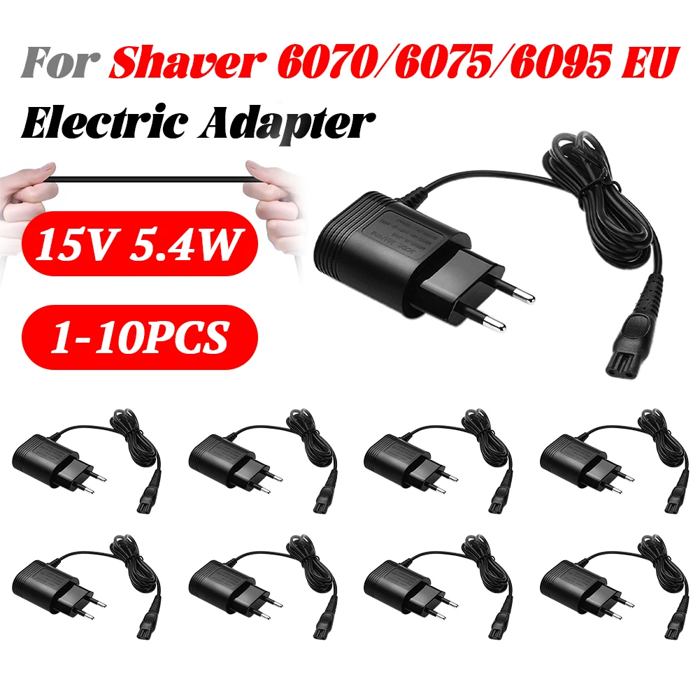 

2-Prong Charger EU Plug Power Adapter for PHILIPS Shavers HQ8505/6070/6075/6090 Electric Adapter Charger 15V Charging Cable