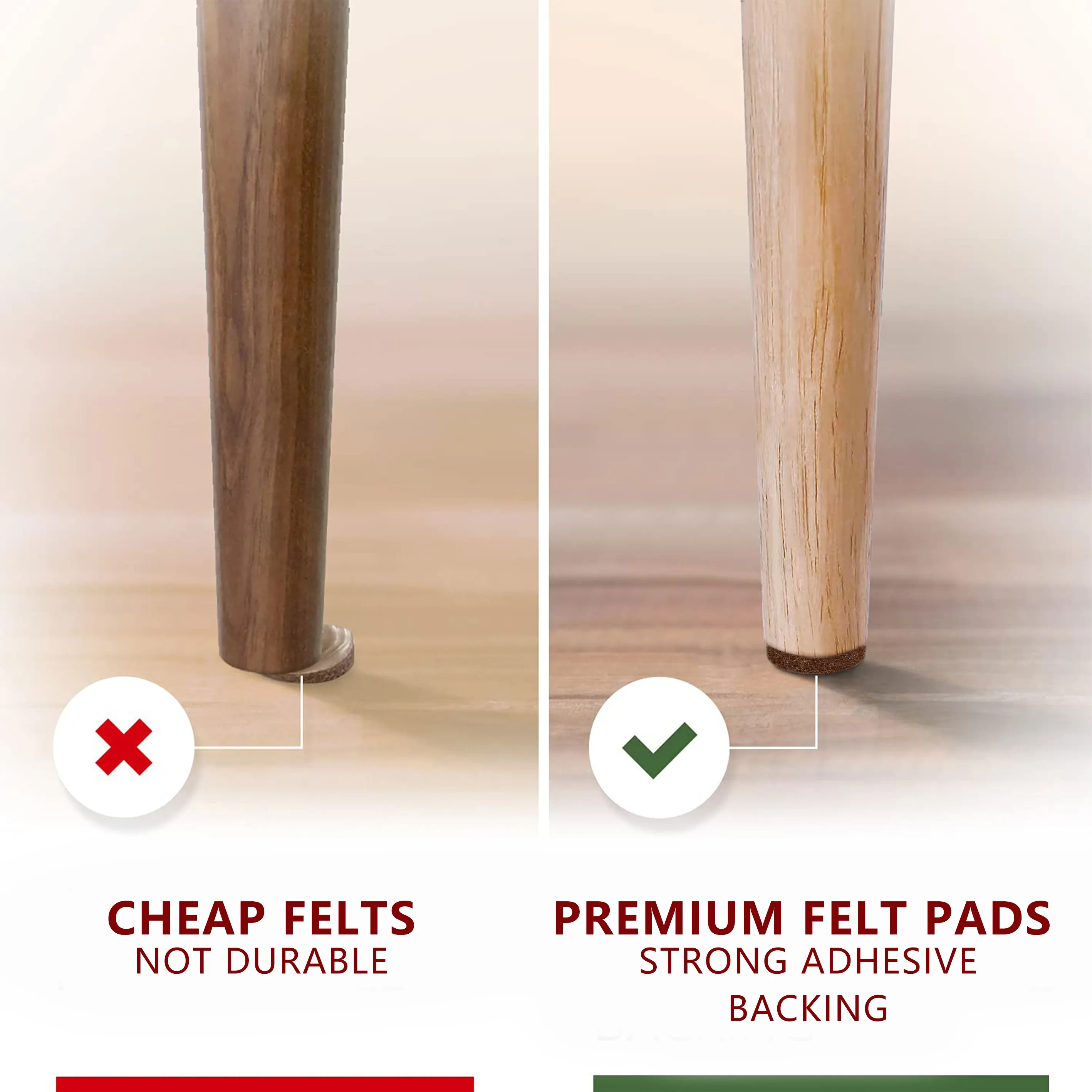 240PC Felt Chair Leg Pads, Floor Protectors Furniture Legs Table Leg Covers Furniture Accessorie,Self Adhesive