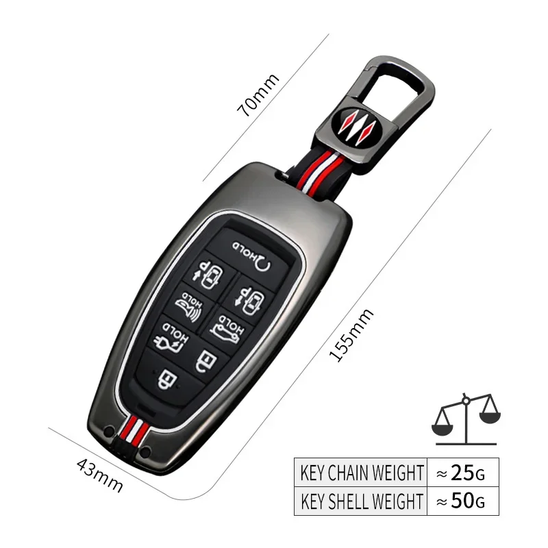 Metal Car Key Cover Case Shell for Hyundai Solaris Sonata Hybrid NEXO NX4 Grand Santa Fe Tucson LAFESTA CUSTO Ionic Grandeur GN7