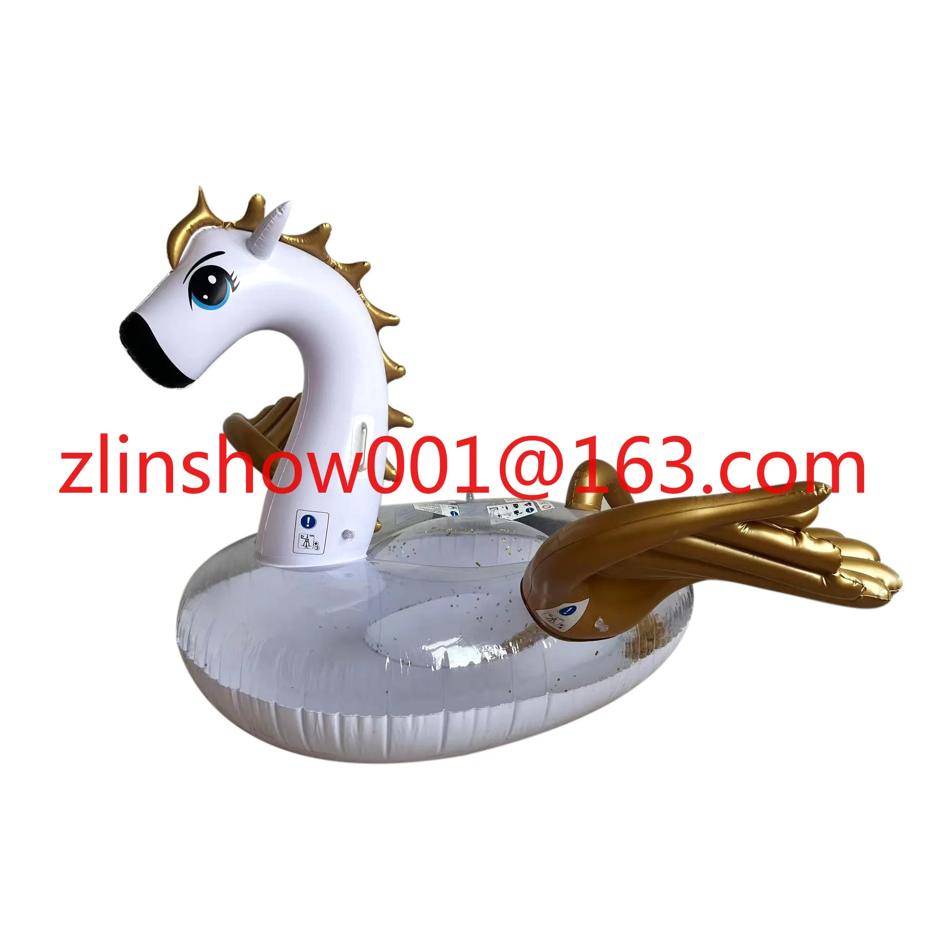 Golden Pegasus Mount Sequins Large Adult Multiplayer Floating Row Thickened Floating Bed