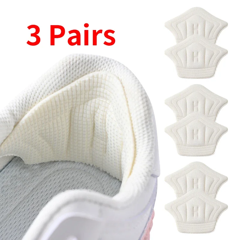 3Pair/6pcs Adjustable Size Insoles Heel Pads Antiwear Cushion Inserts for Sport Shoes Foot Pad Back Sticker
