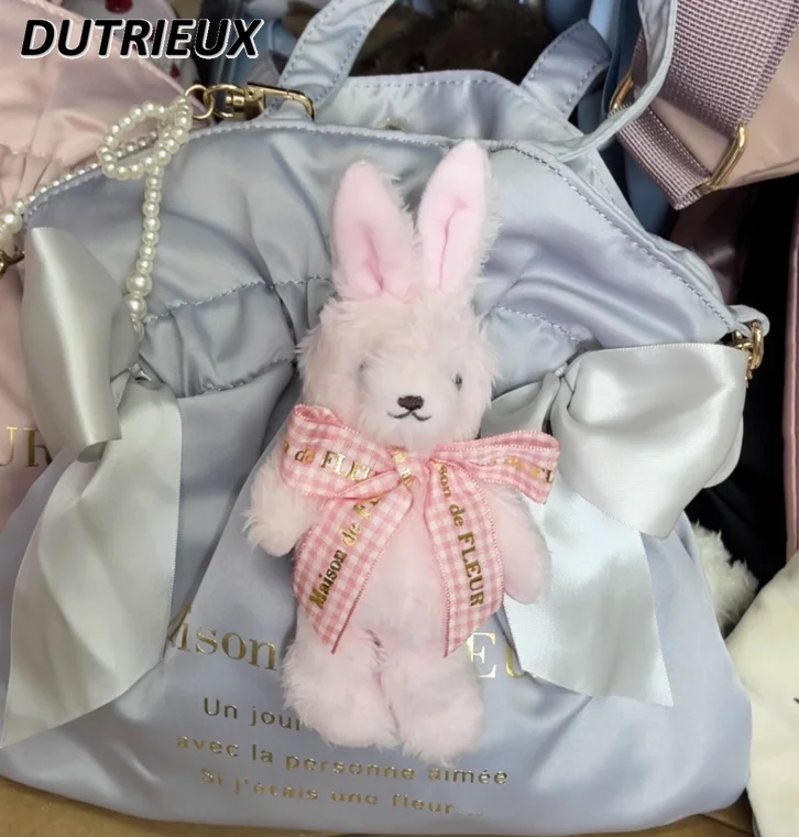 Ladies Cute Keychain Pink Rabbit Pendant Plush Doll Doll Bag Pendant Elegant Keychain Fashion Sweet Accessories for Women