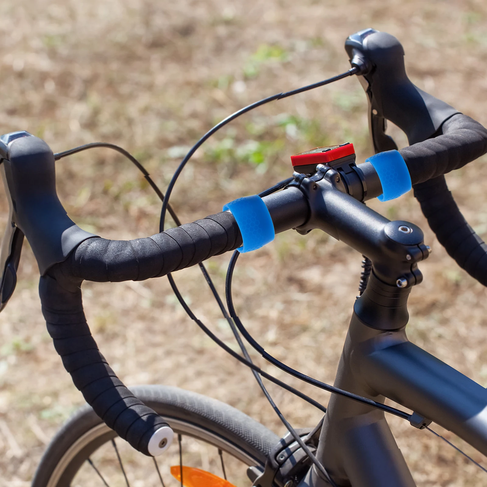 

2pcs Bicycle Fixed Ring Nonslip Silicone Handlebar Grips Cover Cable Organizer Soft Mountain Road Bike Accessories Kids Adults