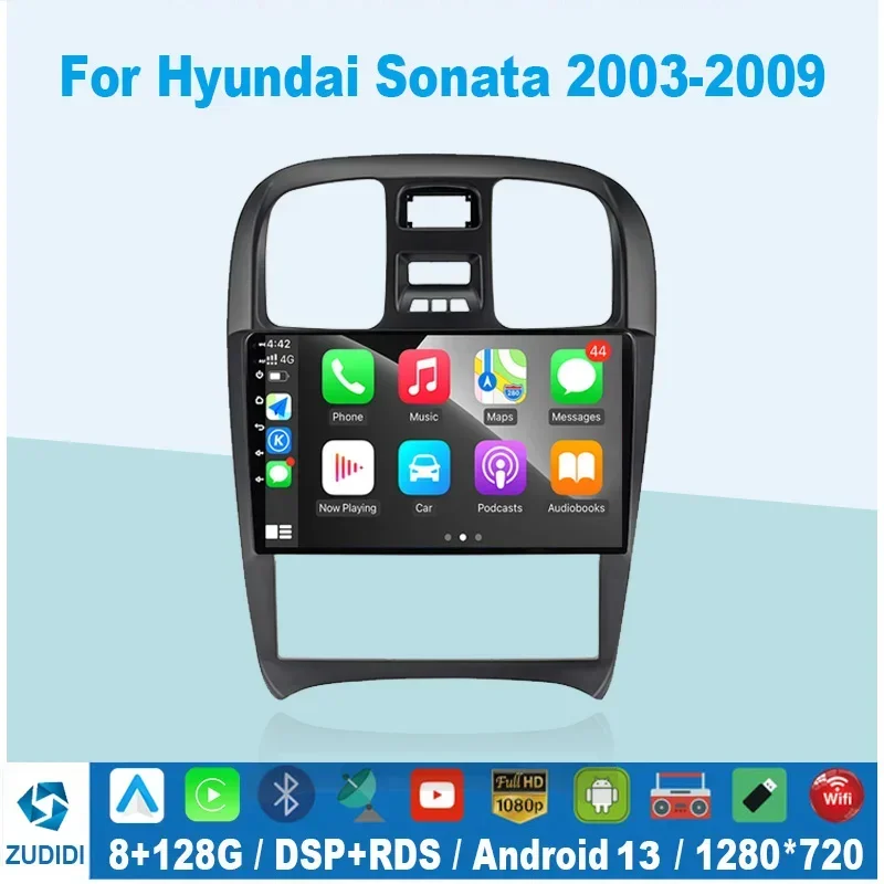 

Android 13 2din Car Radio For Hyundai Sonata 2004-2009 Multimedia Video Player GPS Navigation 4G WIFI Carplay 2din Head Unit