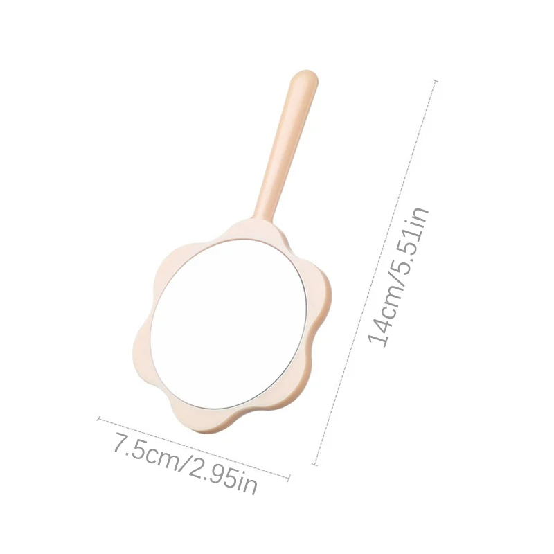 Cute Flower Handheld Mirror DIY Handheld Makeup Mirror Portable Makeup Student Small Mirror Creative Handle Mirror