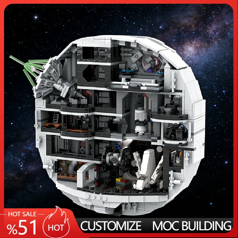 1358 PCS Star Fighting Small - Scale Cosmic Fortress MOC Customize Modular Building Block Technology DIY Boys Toy Christmas Gift