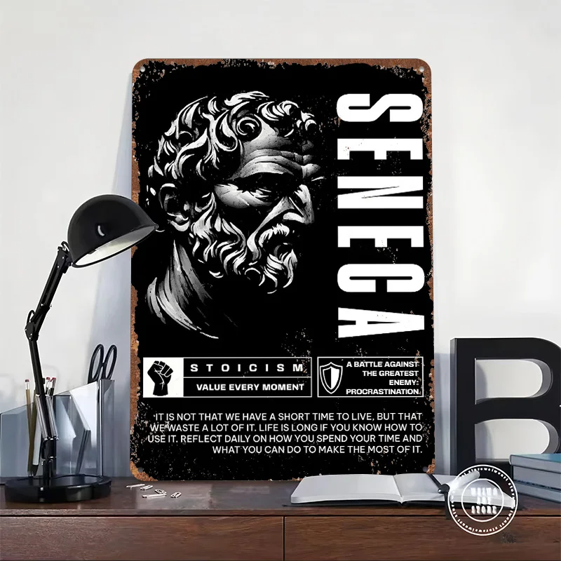 Seneca Stoic Quote 3 Metal Poster Tin Sign Wall Art Vintage Decor Customizable Metal Signs for Home Decoration Bar Accessories