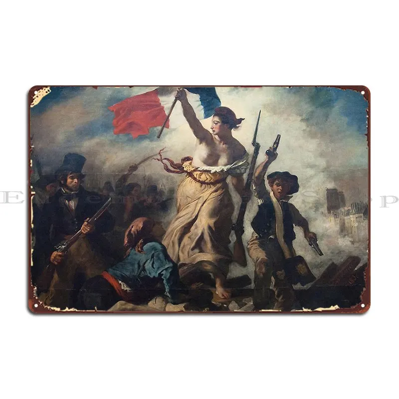 Liberty Leading The People Metal Plaque Poster Funny Print Garage Party Cinema Tin Sign Poster