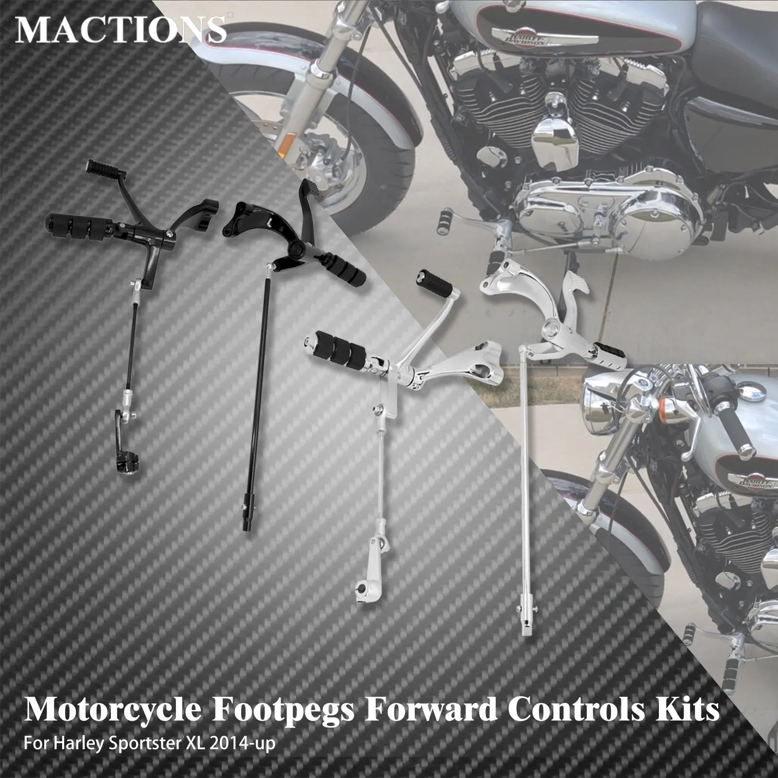 

Motorcycle Footrest Forward Controls For Harley Sportster Iron 883 XL1200C Roadster 48 72 2014-up Foot Pegs Linkages Levers Kits