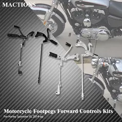 Motorcycle Footrest Forward Controls For Harley Sportster Iron 883 XL1200C Roadster 48 72 2014-up Foot Pegs Linkages Levers Kits