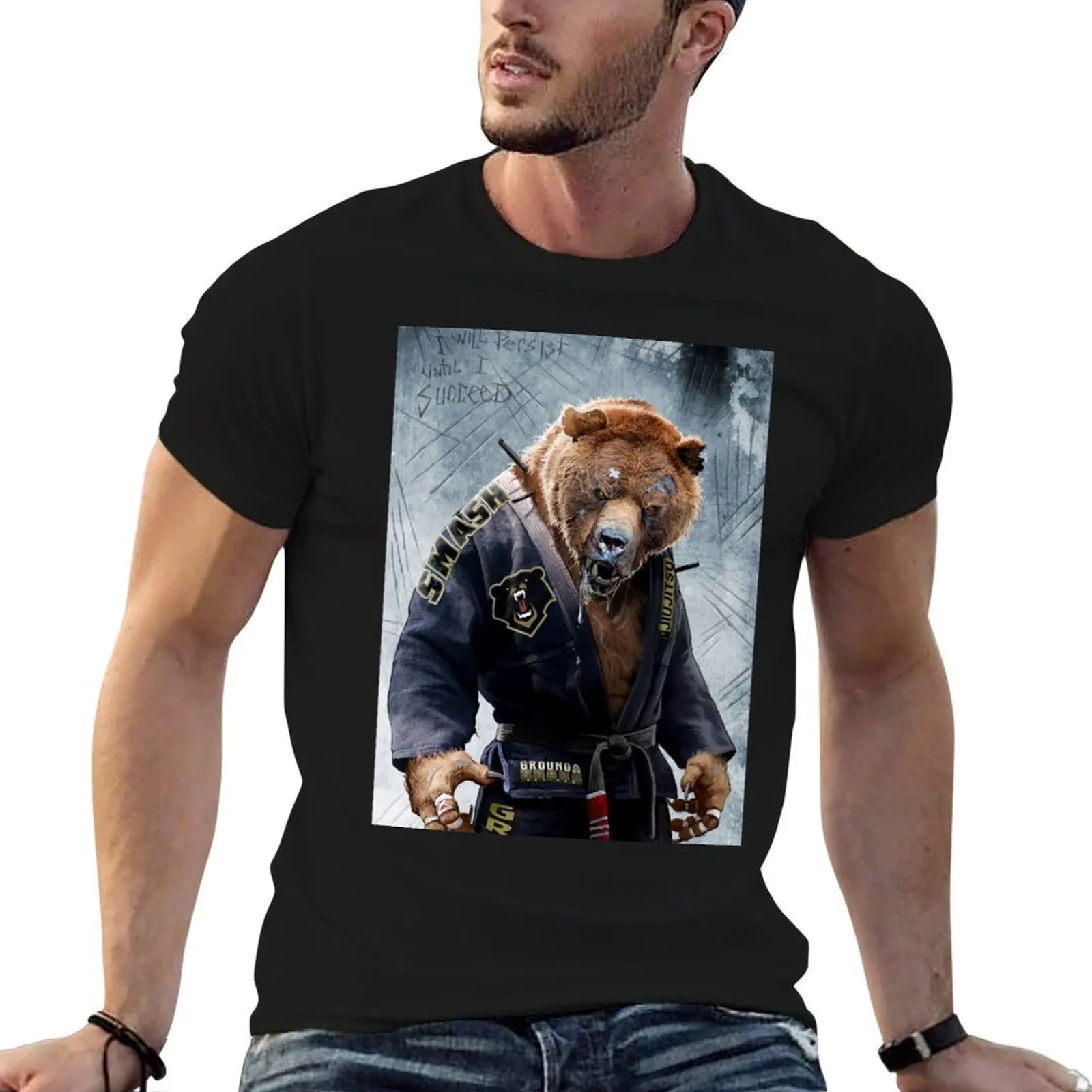 Grizzly Jiu Jitsu Long T-Shirt shirts graphic tee vintage clothes fruit of the loom mens t shirts