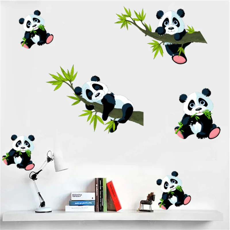 Bamboo Panda Wall Stickers 40*58 Cm Removable Decorative Wall Decals for Living Room Bedroom Children's Room