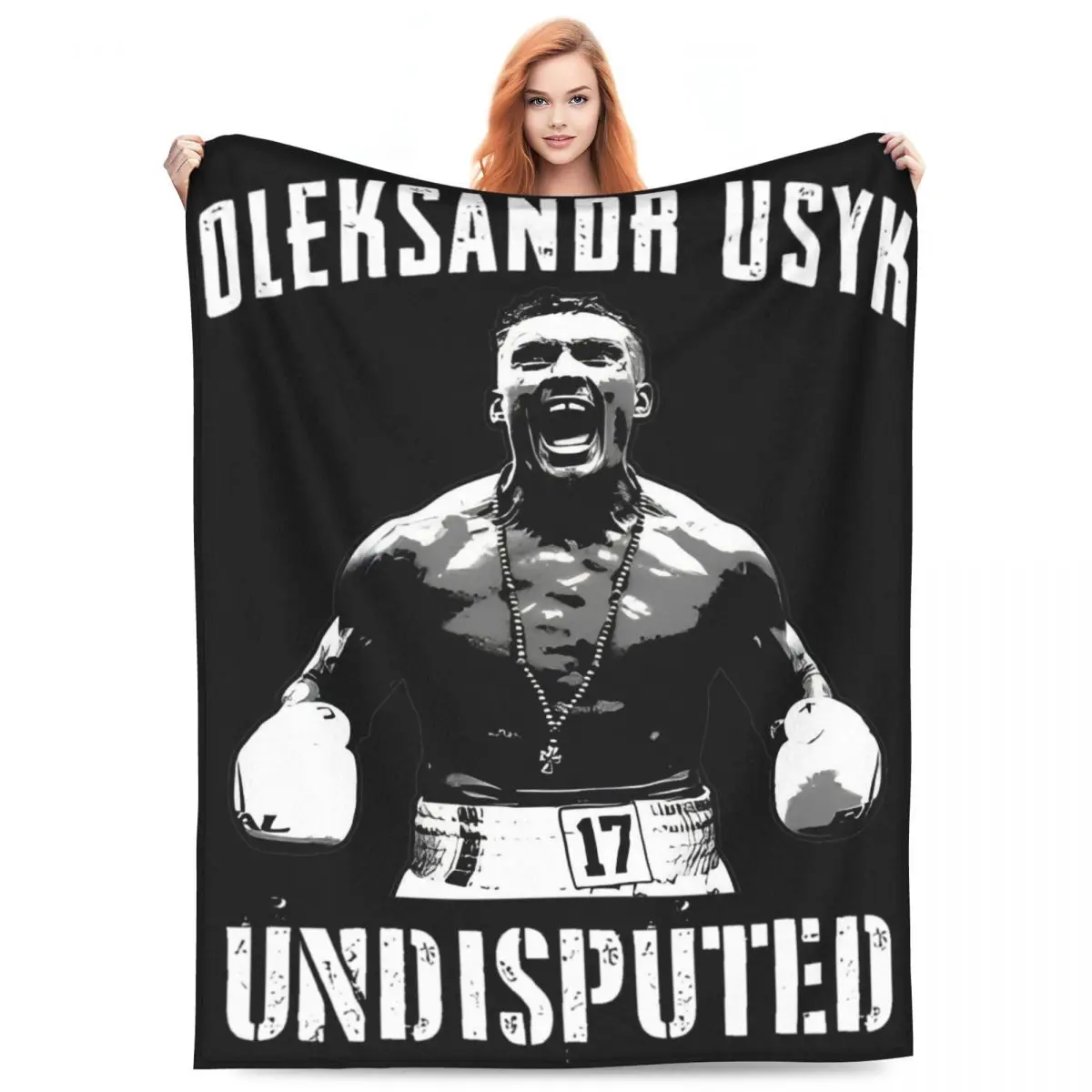 Comfortable Oleksandr Usyk Undisputed Heavyweight Blanket Merch Home Decorative Ukraine Boxing Boxer Throws And Blankets Flannel