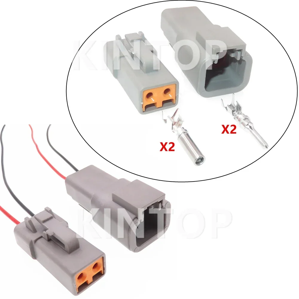 

1 комплект, 2-контактный автомобильный сильноточный электрический провод, водонепроницаемый разъем переменного тока в сборе, DTP06-2S DTP04-2P, автомобильная розетка с проводами
