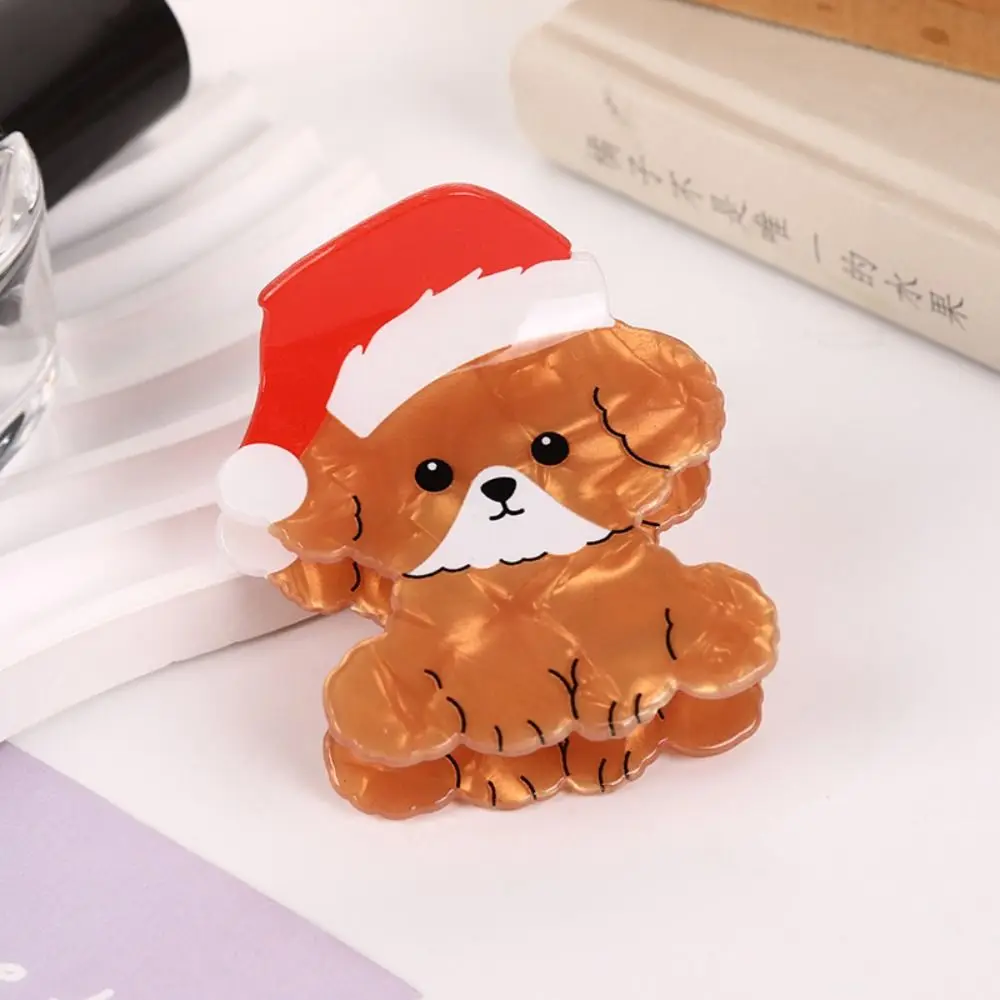 Puppy Animal Dog Hair Claw Christmas Hat Hair Clip Cartoon Cat Hair Clip Festival Headdress Grab Clip Christmas Elk Shark Clip