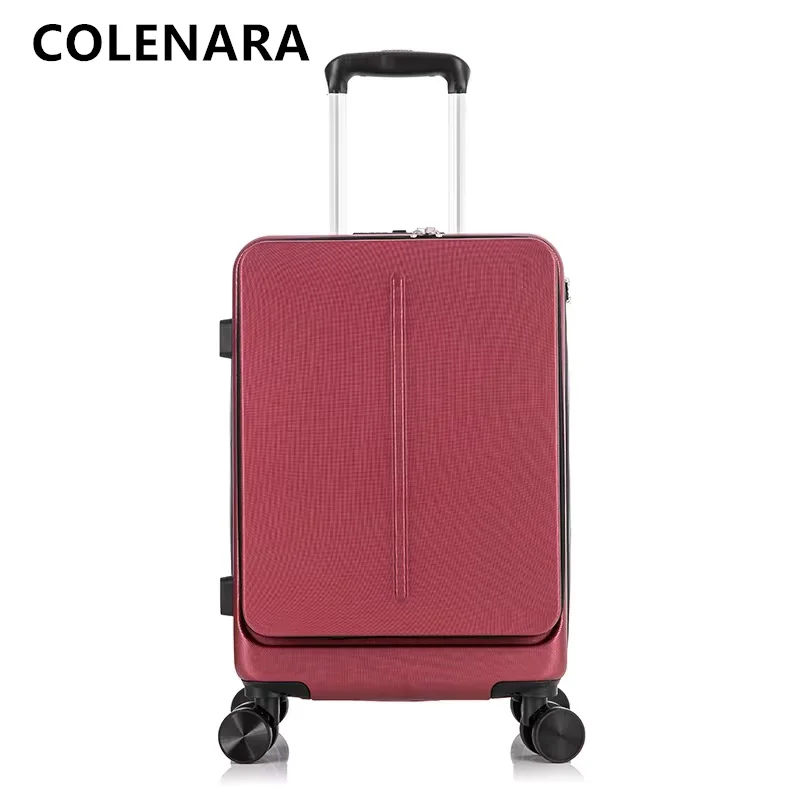 COLENARA حقيبة كمبيوتر محمول فتحة أمامية الصعود للرجال ABS + PC حقيبة تروللي بعجلات 20 "24 بوصة المرأة حمل على السفر الأمتعة