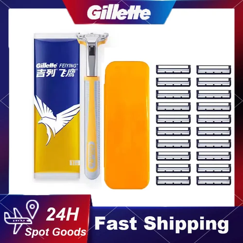 Gillette Razor Eagle Vector 2a generación, afeitadora de barba, lavable, Nano grado afilado, cuchillas de acero de 2 capas, maquinilla de afeitar para hombres